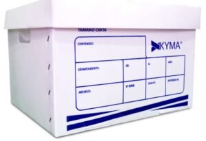 CAJA PARA ARCHIVO MUERTO DE PVC TAMAÑO CARTA KYMA