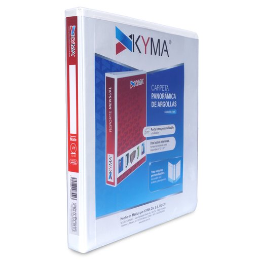 Carpeta Panorámica KYMA con Argolla O 1/2 pulgada Blanco Mate