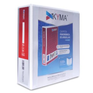 Carpeta Panorámica de Argollas KYMA 3 pulgadas Blanco Mate