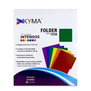 Folder Tamaño Carta Kyma Colores Intensos Naranja 25 piezas