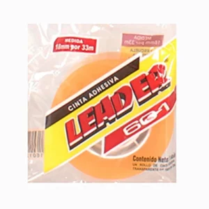 CINTA ADHESIVA TRANSPARENTE LEADER 18X33 601