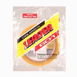 Cinta Adhesiva Transparente Leader Alta Adherencia 18 Mm X 65 M