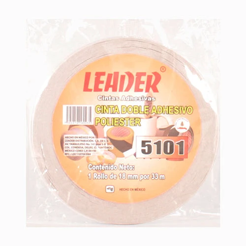 CINTA DOBLE CAPA POLIESTER LEADER 18X33 5101