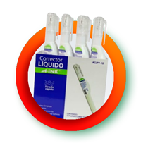 CORRECTOR LÍQUIDO EN PLUMA MOD. ACLP7-12 CON 12 PZAS DE 7 ML.