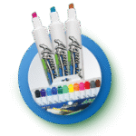 MARCADORES BASE AGUA CON 12 PZAS MOD.  AMAC-12E.