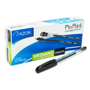 Bolígrafo mediano Pin Point 1.0 mm color negro caja con 12 pzas