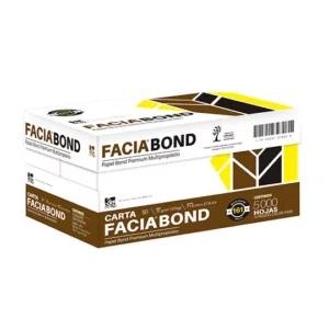 Caja de papel bond Facia tamaño carta 99% de blancura 75gr.