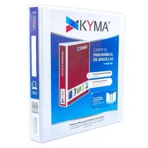 Carpeta panorámica KYMA carta blanca herraje en "D" de 1 pulgada
