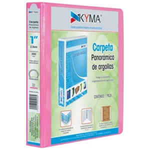 Carpeta KYMA panorámica de vinil 1 pulgada herraje "O" rosa neón