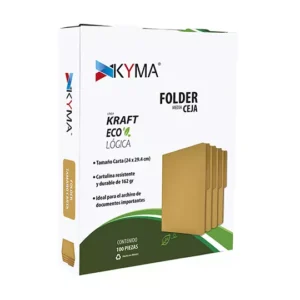 Folder KYMA Tamaño Carta Kraft Cajilla con 100 piezas