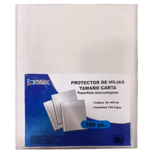 Protector de Hojas KYMA 50 Micrones Tamaño Carta Bolsa con 100 piezas