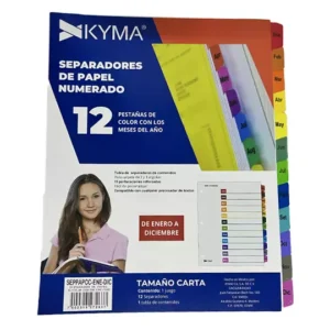 Separador de Papel KYMA con ceja de color con 12 Cejas.
