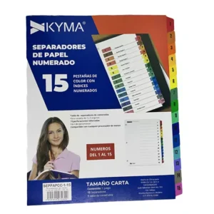 Separador de Papel KYMA con ceja de color con 15 Cejas.