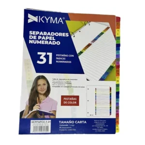 Separador de Papel KYMA con ceja de color con 31 Cejas.