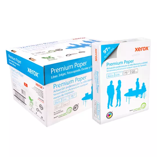 Caja de papel bond Premium Xerox tamañocarta 97% de blancura 75gr. - Imagen 2