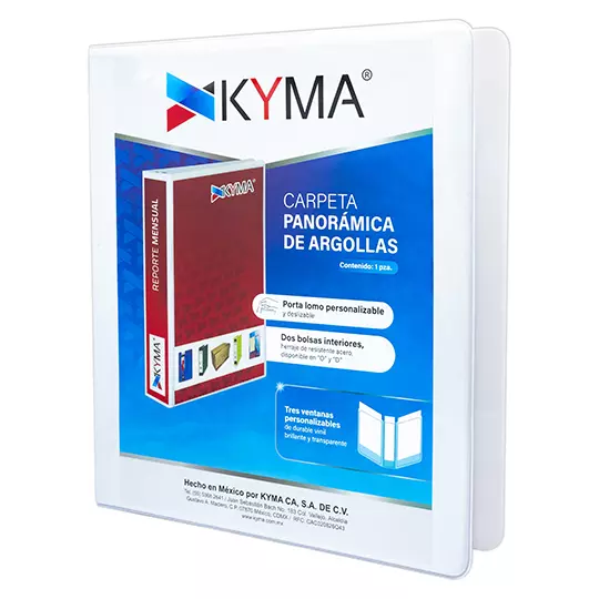 Carpeta panorámica KYMA carta blanca herraje en "D" de 1 pulgada - Imagen 2