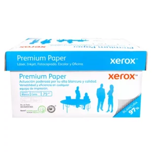 Caja de papel bond Premium Xerox tamañocarta 97% de blancura 75gr.