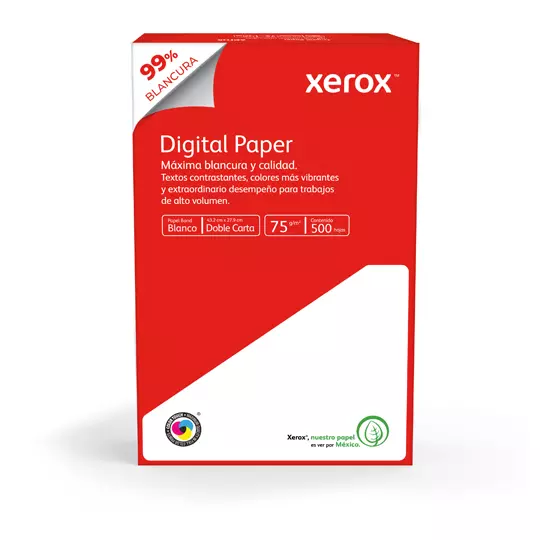 Caja de papel bond Rojo Xerox tamaño doble carta 99% de blancura 75gr. - Imagen 2