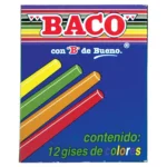 GISES DE COLORES SURTIDOS CON 12 PIEZAS BACO