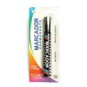 MARCADOR PERMANENTE COLOR NEGRO PUNTA CINCEL GRUESA BACO
