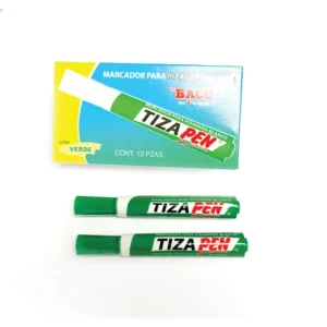 MARCADOR PARA PIZARRON BLANCO COLOR VERDE CON 12 PIEZAS TIZAPEN BACO