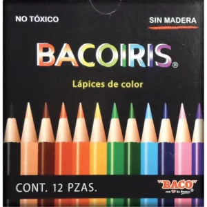 LAPICES DE COLORESCON 12 PIEZAS CORTOS BACOIRIS BACO
