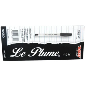 BOLIGRAFO PUNTO MEDIANO COLOR NEGRO CON 12 PIEZAS 1.0 MM BACO LE PLUME