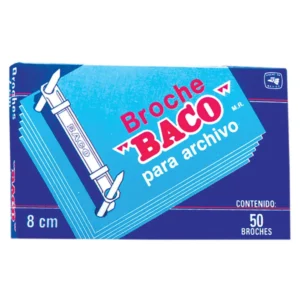 BROCHE PARA ARCHIVO DE 8 CM CAJA CON 50 PIEZAS BACO