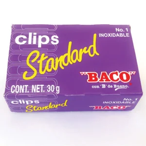 CLIP METALICO REDONDO STANDAR DEL No. 1 CON 100 PIEZAS BACO