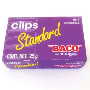 CLIP METALICO REDONDO STANDARD DEL No. 2 CON 100 PIEZAS BACO