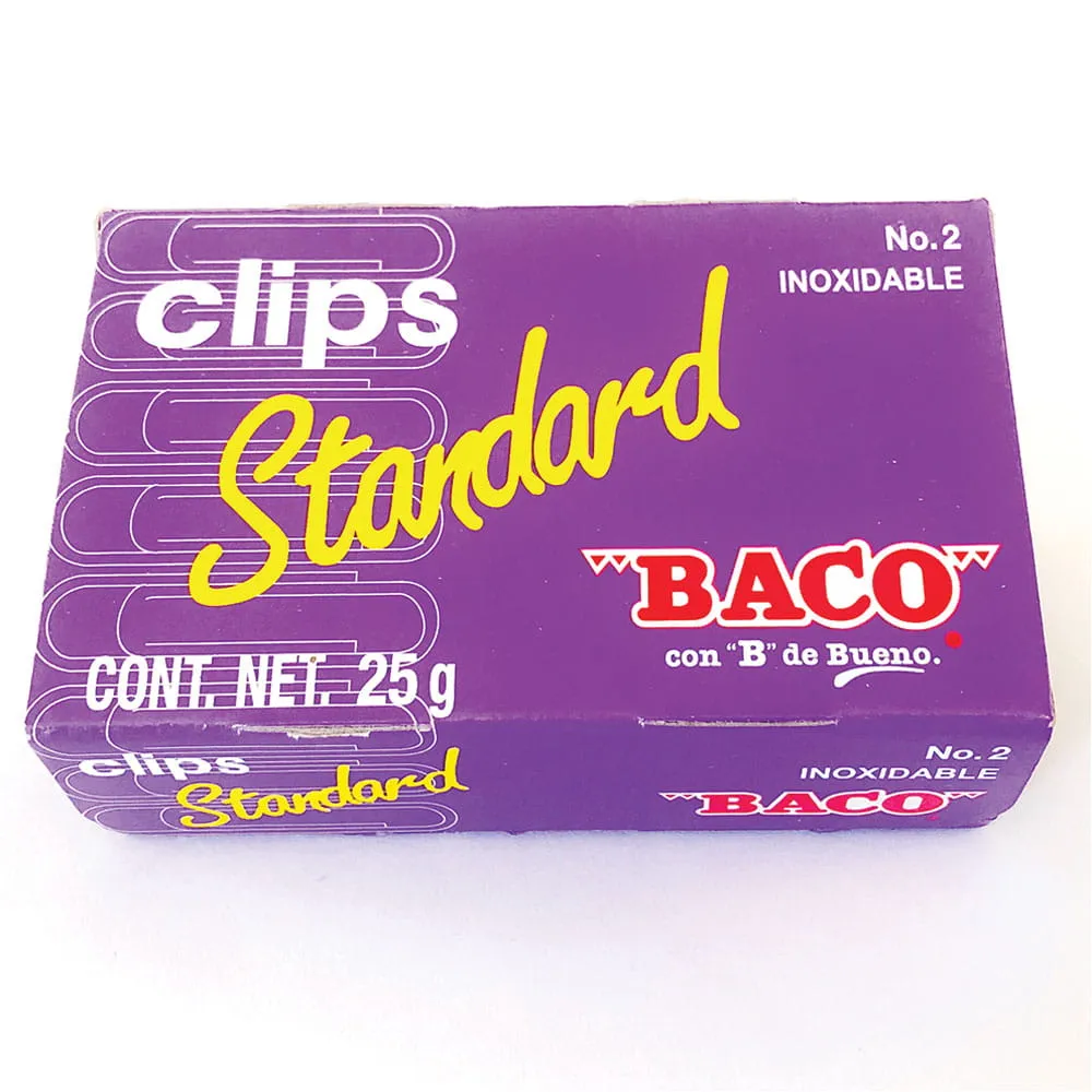 CLIP METALICO REDONDO STANDARD DEL No. 2 CON 100 PIEZAS BACO