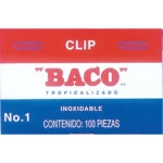 CLIP TROPICALIZADO REDONDO DEL No.1 CON 100 PIEZAS BACO