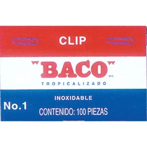 CLIP TROPICALIZADO REDONDO DEL No.1 CON 100 PIEZAS BACO