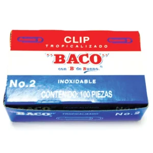 CLIP TROPICALIZADO REDONDO DEL No. 2 CON 100 PIEZAS BACO