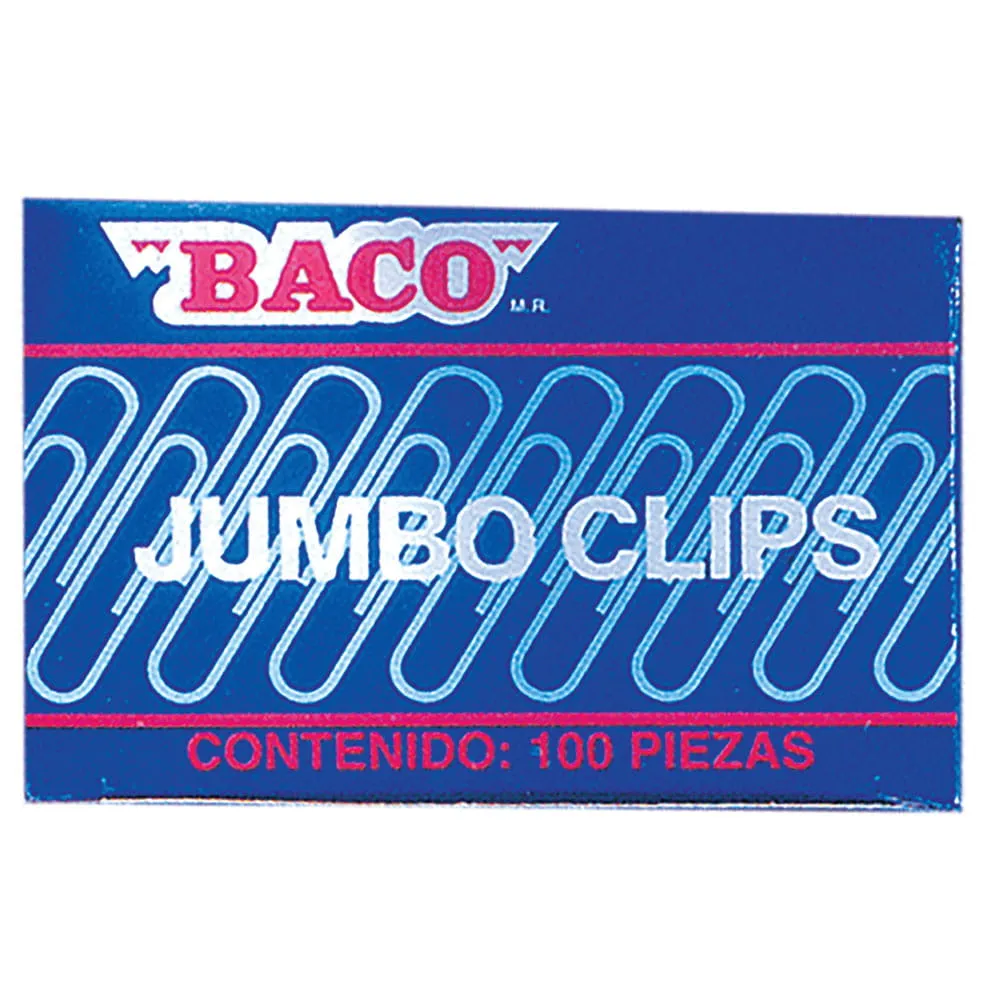 CLIP TROPICALIZADO JUMBO CAJA CON 100 PIEZAS BACO