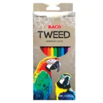 LAPICES DE COLORES REDONDOS LARGOS CAJA CON 12 PIEZAS PUNTA DE 4 MM  BACO TWEED