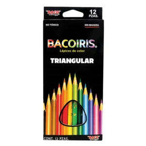 Lápices de Colores Caja con 12 Largos Triangulares Bacoiris BACO