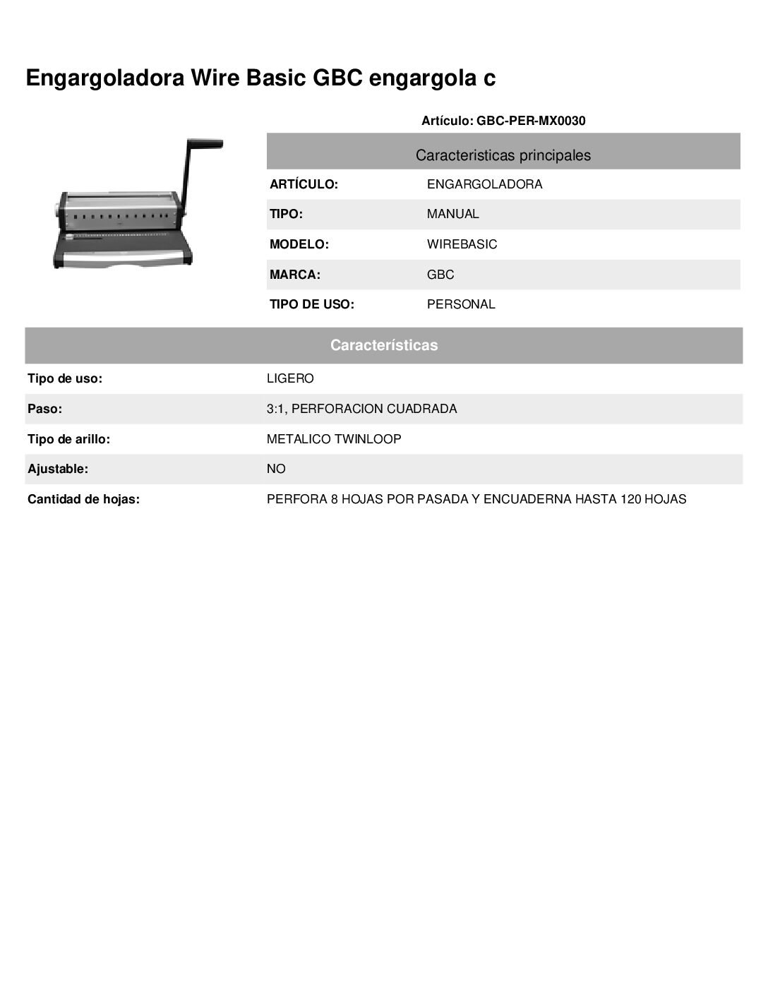 Engargoladora Wire Basic GBC engargola con arillo metálico - Imagen 2