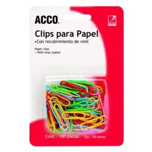 Clip estándar de colores ACCO capacidadhasta 20 hojas