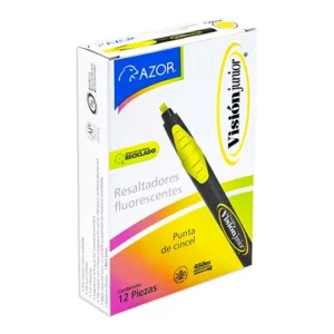 Resaltador de texto Vision Junior puntacincel 4 mm amarillo caja con 12 pzas
