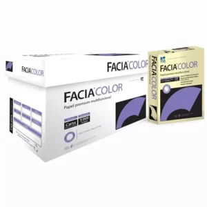 Caja de papel bond Facia Color tamaño carta color canario 75gr.