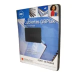 Cubierta plástica tamaño carta GBPlak liso GBC color negro con 50 piezas.