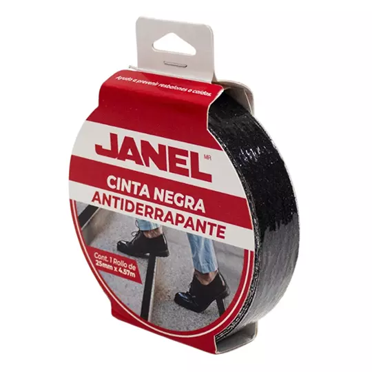 Cinta antiderrapante negra Janel 25 mm x4.57 m
