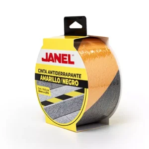 Cinta antiderrapante amarillo/negro Janel 50 mm x 4.57 m