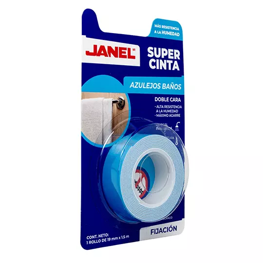 Cinta de montaje trasparente para bañosJanel 19 mm x 1.5 m