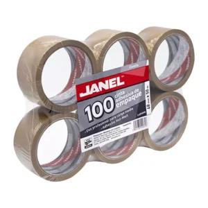 Cinta empaque línea 100 canela JANEL 48x50 con 6 piezas