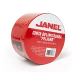 Cinta de señalizacion Janel 75 mm x 300m, color rojo PELIGRO