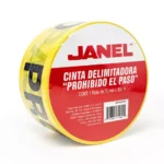 Cinta de señalizacion Janel 75mm x 300m,color amarillo PROHIBIDO EL PASO