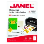 Etiqueta Laser Mod j-5165 Blanca JANEL Tamaño Carta con 25 Etiquetas