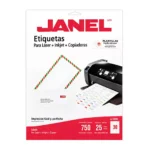 Etiqueta láser mod J-5260 blanca JANEL 25x67mm con 750 etiquetas